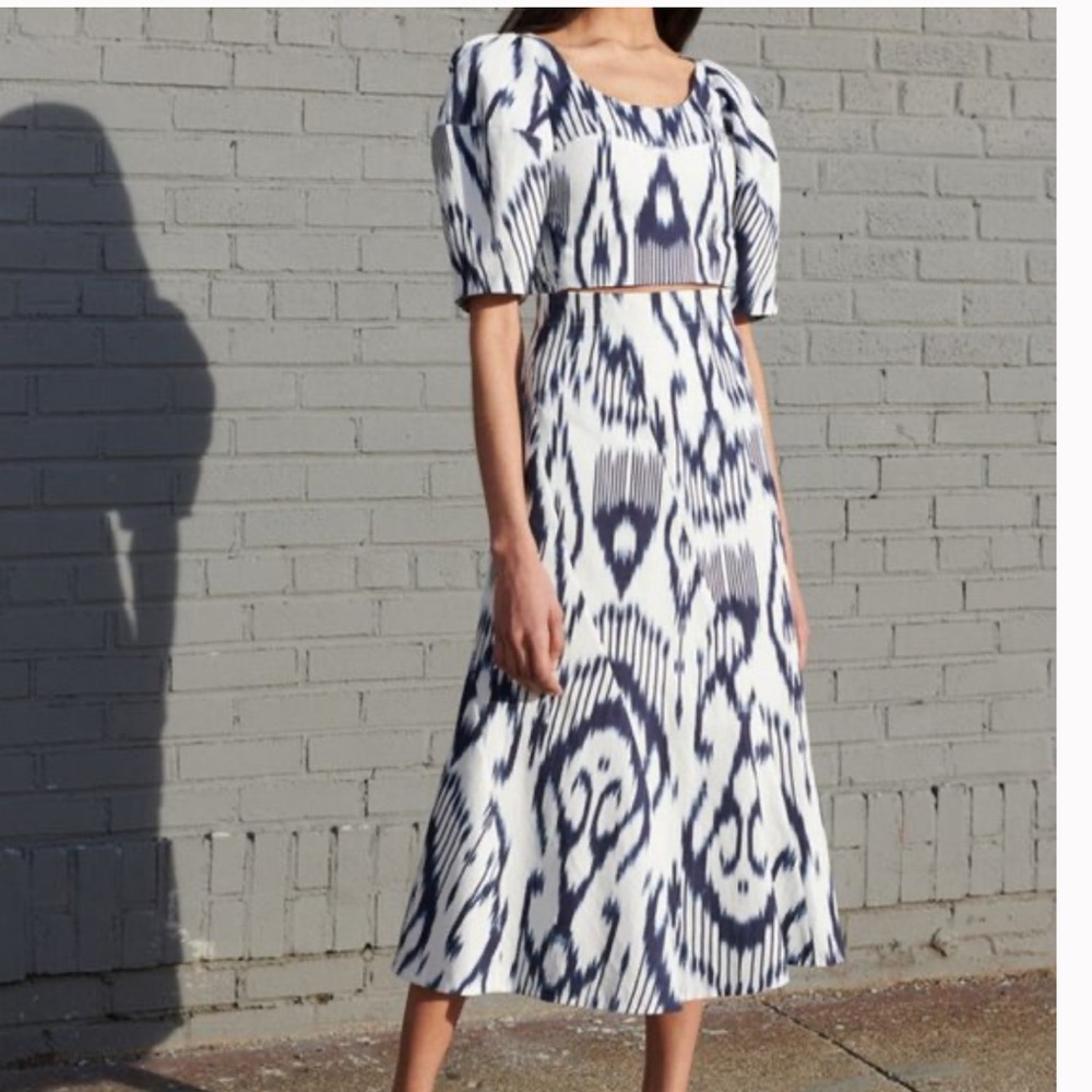 Rebecca Taylor Ikat Skirt Set in Snow Comb